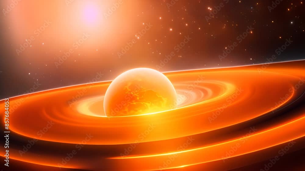 Poster planet with rings in space generative ai