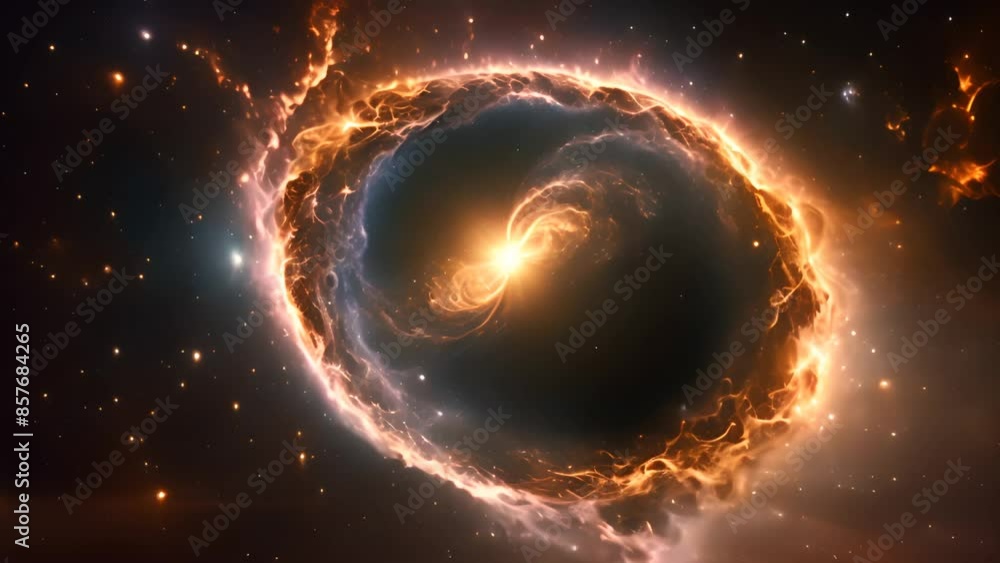 Aufkleber cosmic spiral nebula in deep space generative ai
