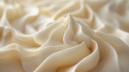 Wavy cream, delicate frame, accent light. A luxurious shot but elegant.generative ai