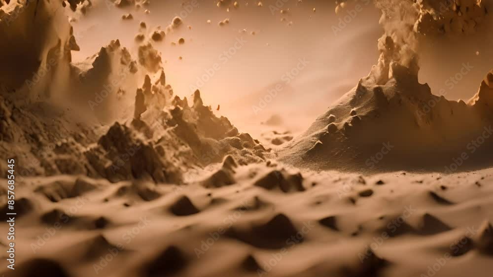 Poster sand splashing on desert surface generative ai