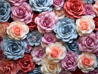 Flower wall installation with blank space