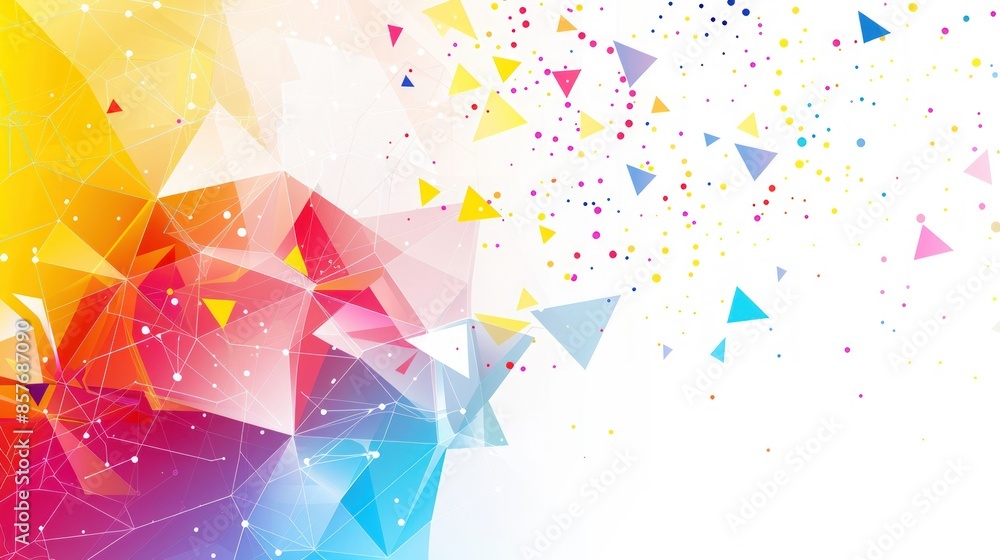 Poster a colorful abstract design with a white background. generate ai image