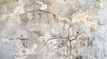 Fototapeta premium Aged plaster on a gray wall with scratches and cracks