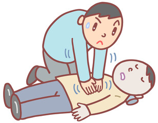 医療のイラスト - 心肺蘇生法・心臓マッサージ・救急蘇生法・救命措置