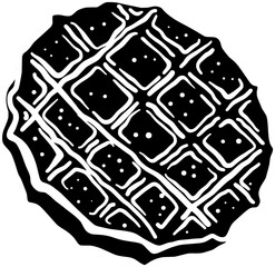 Waffle cone food dessert_22dessert illustration sweet silhouette food logo cafe icon waffles outline waffle breakfast chocolate dish snack cream pastry bake homemade shape crispy meal fruit for vector