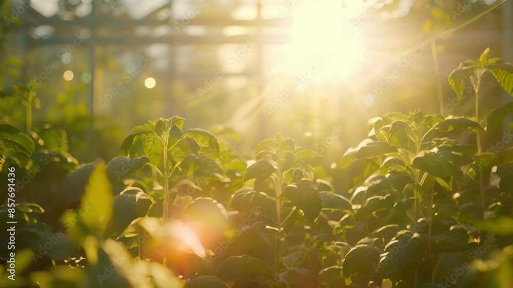 Aufkleber a timelapse video showing a days worth of sunlight cycles in a greenhouse with the automated shading