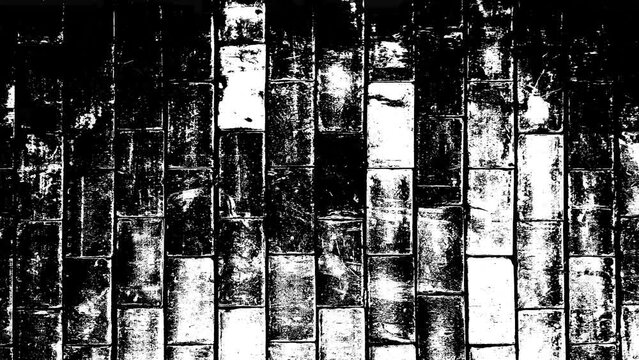 Animated Grunge texture wall background, black and white grunge texture video effect