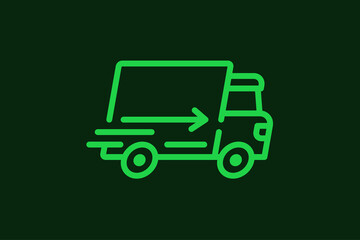 Vector Shipping illustration in flat design style, geometric transportation icon.	
