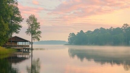 Obraz premium morning on the lake