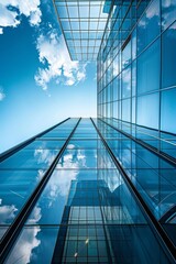 An abstract architectural composition showcasing a newly renovated structure with sleek, modern design elements, capturing the essence of contemporary architecture