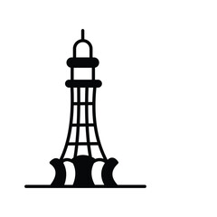 minar e pakistan icon with white background vector stock illustration