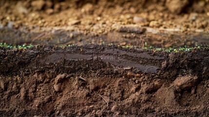 Soil conservation experiment up close: layered soil samples and erosion control techniques.
