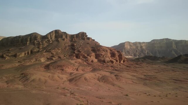 Aerial video over Timna National Park, southern Israel