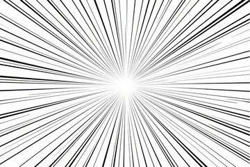 Obraz premium Radiating sunburst abstract lines from a central point of light