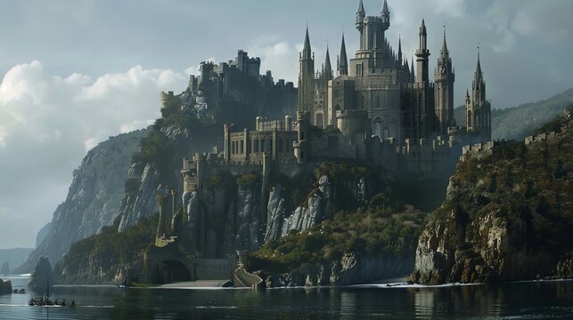 Ancient, majestic medieval castles perched on hills or surrounded by water