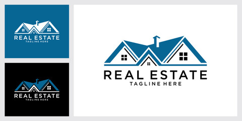 Roof and home logo vector design concept. Real estate logo