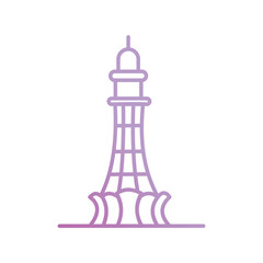 Fototapeta premium minar e pakistan icon with white background vector stock illustration