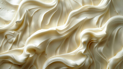 Fototapeta premium Wavy cream, delicate frame, accent light. A luxurious shot but elegant.generative ai