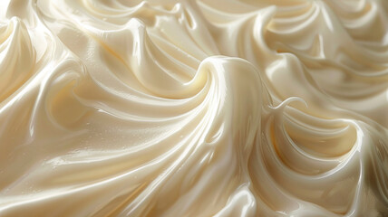 Wavy cream, delicate frame, accent light. A luxurious shot but elegant.generative ai