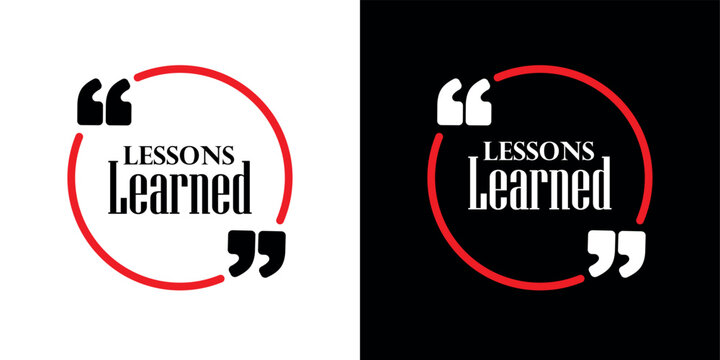 LESSONS LEARNED text on white background