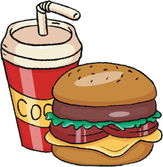 Burger and drink