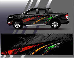 Car wrap design vector.Graphic abstract stripe racing background designs for vehicle, rally, race, adventure and car racing livery