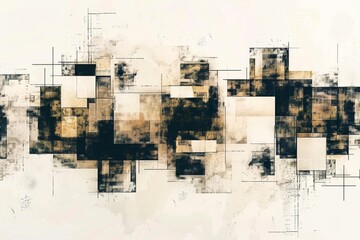 Obraz premium Intriguing composition of overlapping squares in dynamic arrangement