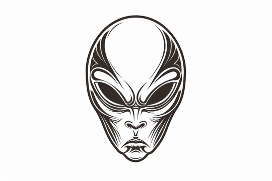 Intriguing outline of an alien head symbolizing extraterrestrial mystery