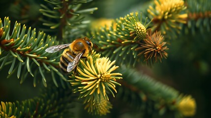 bee on abies flower