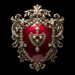 Fototapeta premium Gorgeous coat of arms in red and gold