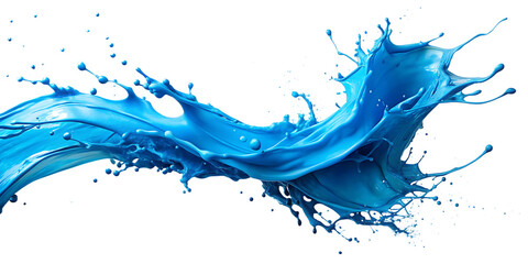 blue paint splashes,PNG  on a colored background. AI GENERATED