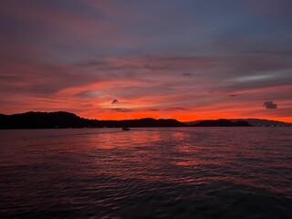 sunset over the sea