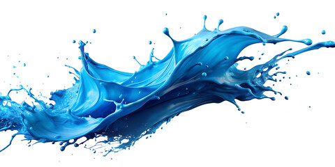 blue paint splashes,PNG  on a colored background. AI GENERATED