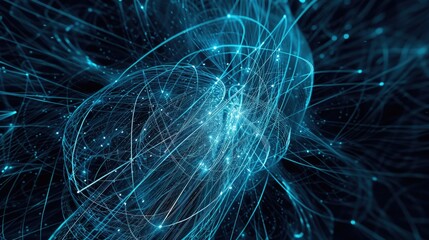 Blue glowing lines creating an infinite loop on a dark background, representing endless connectivity.