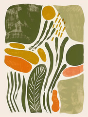 boho organic abstract shapes