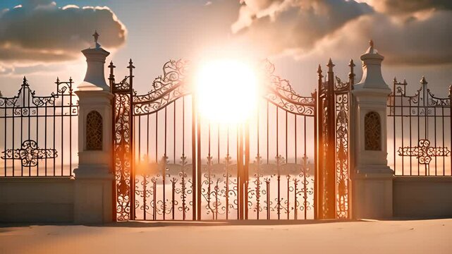 Ornate Iron Gate at a Estate Entrance Generative AI