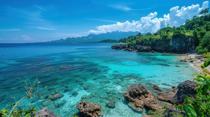 Fototapeta premium Tropical Beach Cove with Crystal Clear Waters