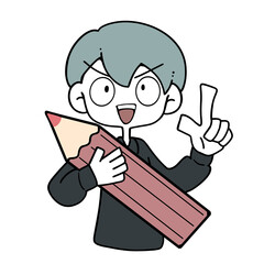 赤鉛筆を持ってポイントを説明する男性