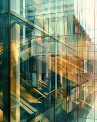 Abstract composition with sleek glass lines, showcasing modern design and minimalism