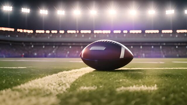 Football on the Field at Night Generative AI