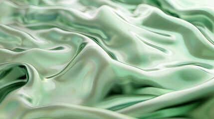 Obraz premium Illustrate the concept of sophistication with a image of a modern wallpaper adorned with a green fluid textured gradient background, Gentle kelly green waves styled as abstract flames