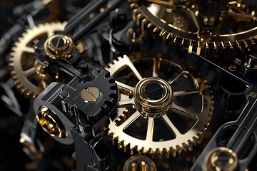 mechanism gears machine in realistic 3d by generative ai
