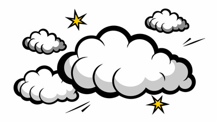 Collection of manga-style cloud, special effects, sketch, plain vector