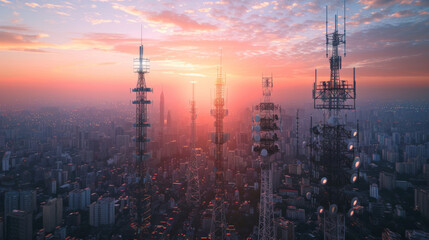Wireless internet communication networks in large cities.