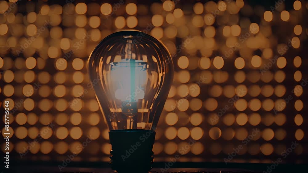 Poster light bulb against bokeh background generative ai
