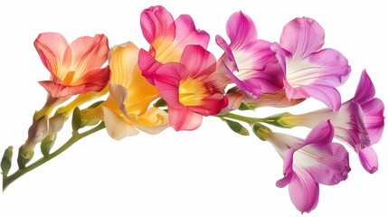 Bright Freesia Flower with Transparent Background, Elegant Floral Element for Designs