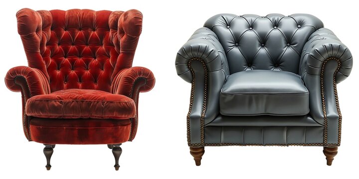 lether armchair isolate on white background