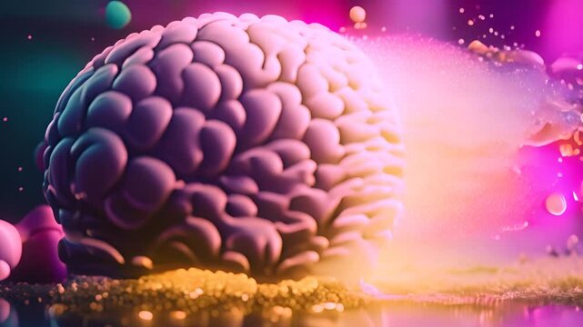 Human Brain Exploding With Color Generative AI