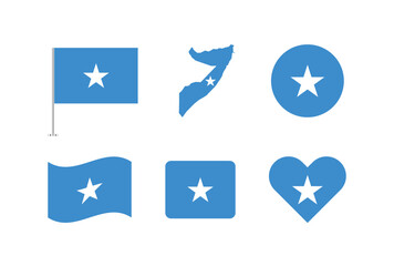 Vector Somalia flag. Set of Somalia Flags Collection. 
