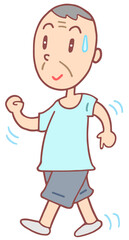 健康のイラスト - ウォーキング・徒歩・有酸素運動・速歩き